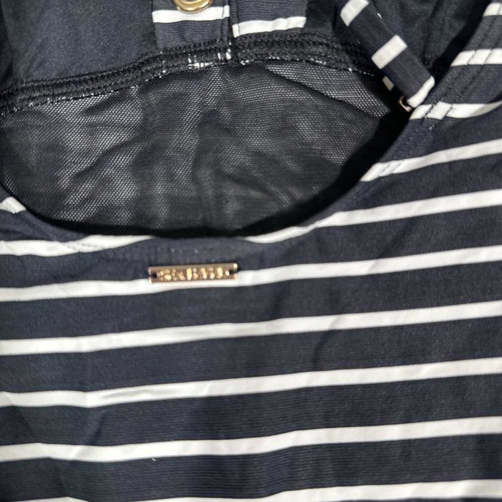 NWT Sea Level‎ [ 8 US ] Lace-Up Stripe One-Piece Swimsuit in Black White 7158 - Picture 11 of 13